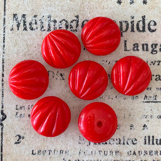 glass cabochon in red for jewelry making