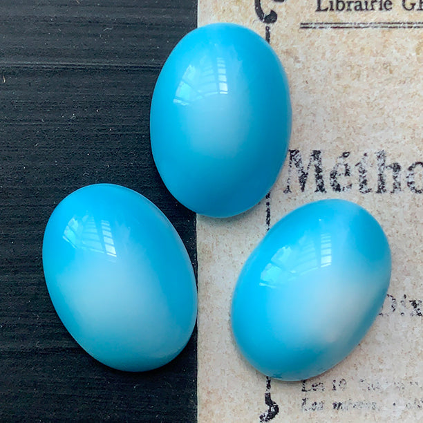 glass cabochon in turquoise for jewelry making