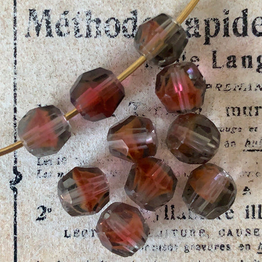 Vintage West German Glass Pink Round Bead 7mm VP-8480