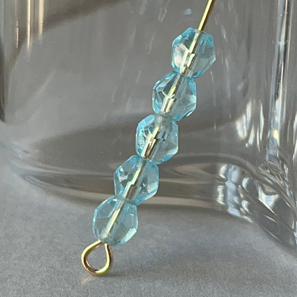 Vintage Czech Glass Sapphire Blue Bead 5mm VP-8575