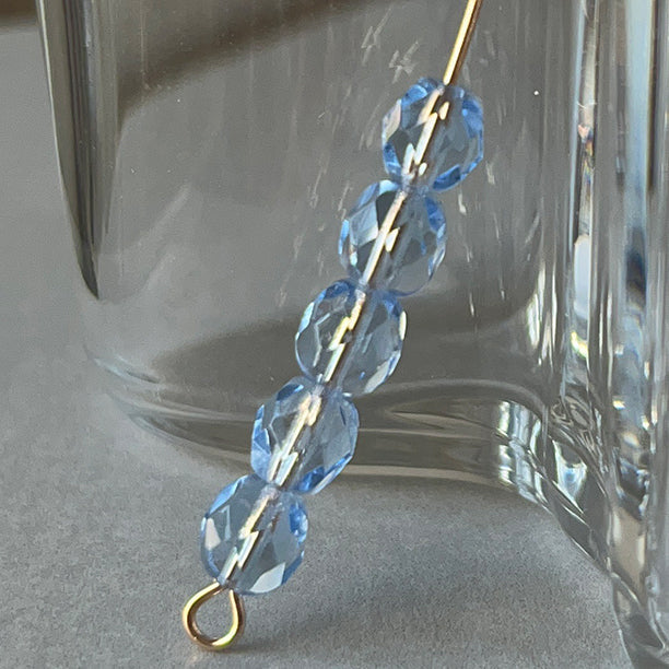 Vintage Czech Glass Sapphire Blue Bead 6mm VP-8576