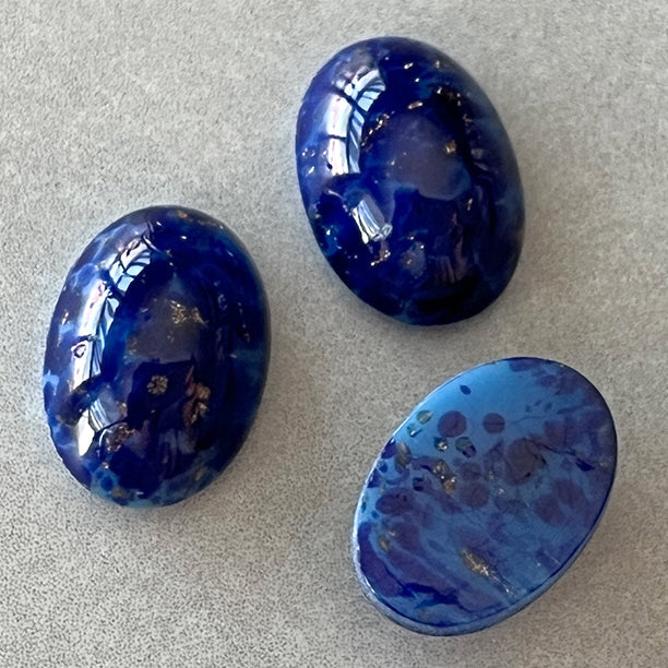glass cabochon in blue for jewelry making