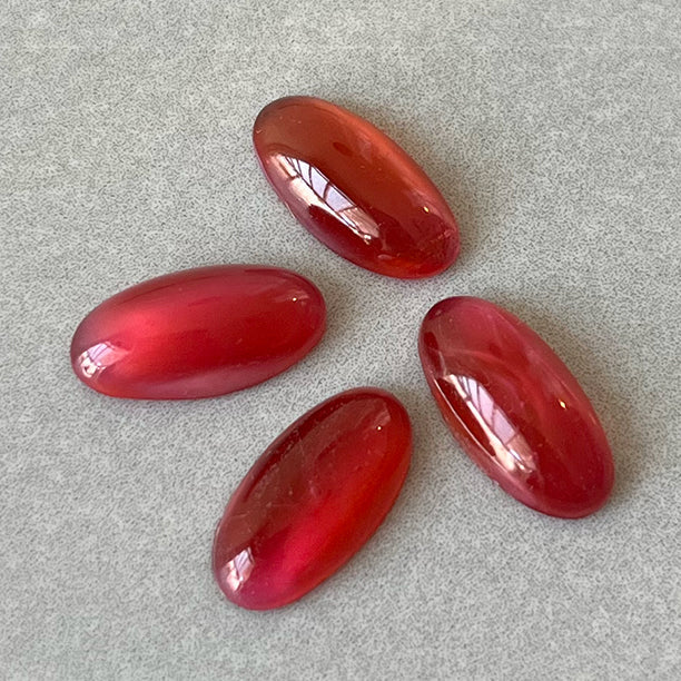 glass cabochon in red for jewelry making