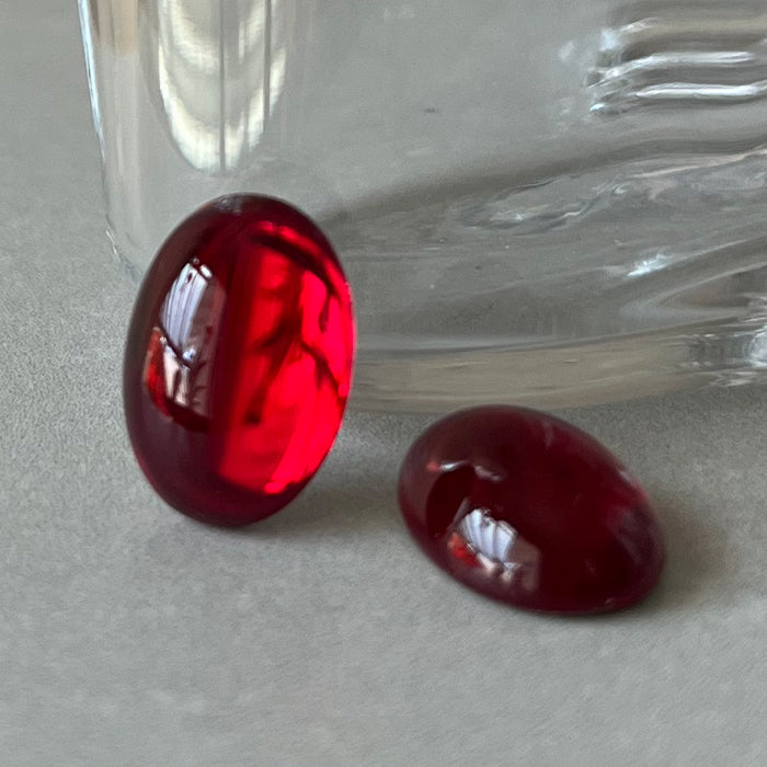 glass cabochon in red for jewelry making