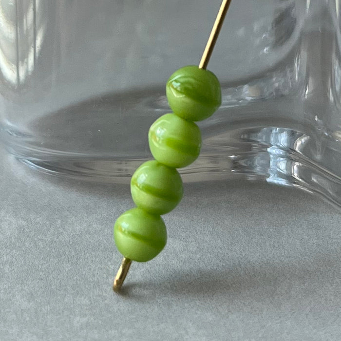 Vintage West German Glass Green Bead 5mm VP-8846