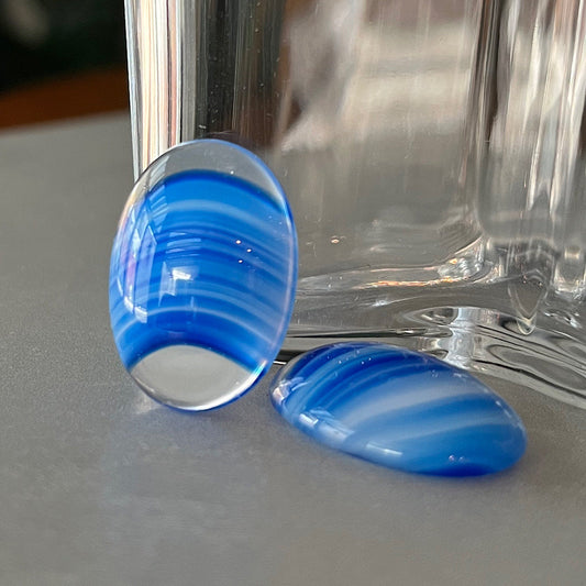glass cabochon in blue for jewelry making