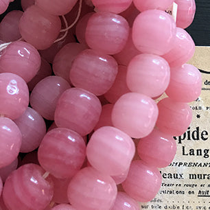 Vintage Japan Haskell Glass Pink Baroque Bead 12mm VPL-3999