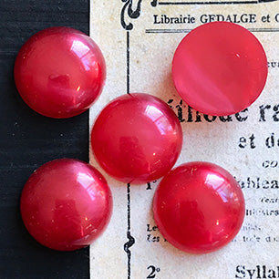 glass cabochon in red for jewelry making