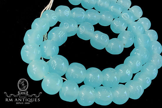 VPL-6721 1 Strand 47cm 10mm haskell Japan Vintage cherry brand baroqueglass Bead Blue