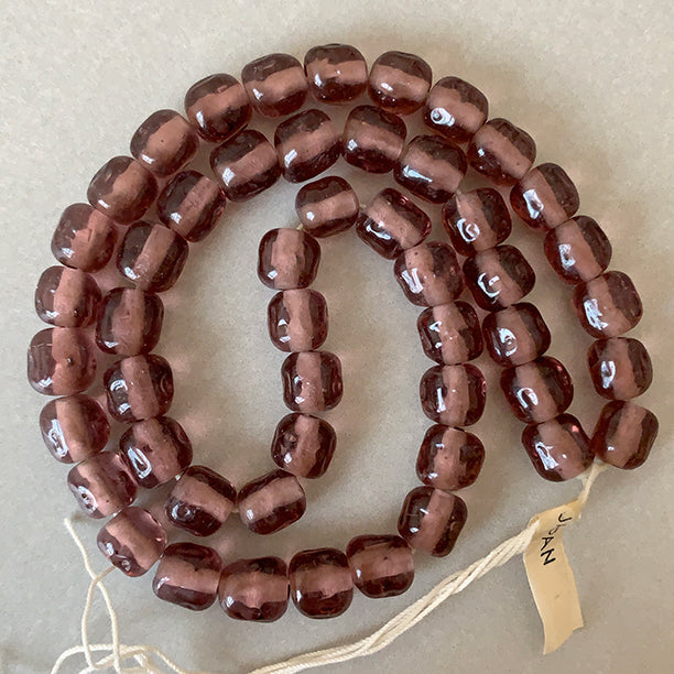 Vintage Japan Haskell Glass Amethyst Purple Baroque Bead 8mm 38cm Strand VPL-8529